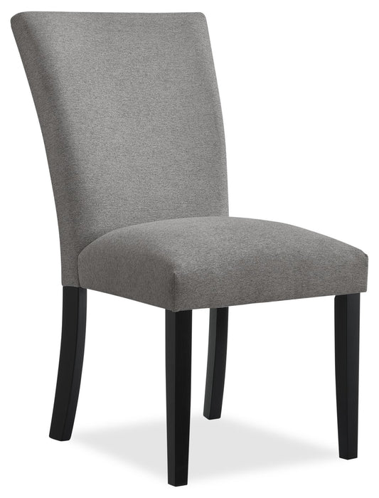 Ensemble de salle à manger Burk 5 pièces avec table de 72 po (L) à dessus en résine en imitation de marbre et 4 chaises - noir et gris