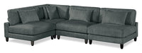  Sofa sectionnel modulaire sans accoudoirs Lounge 4 pièces en chenille - gris