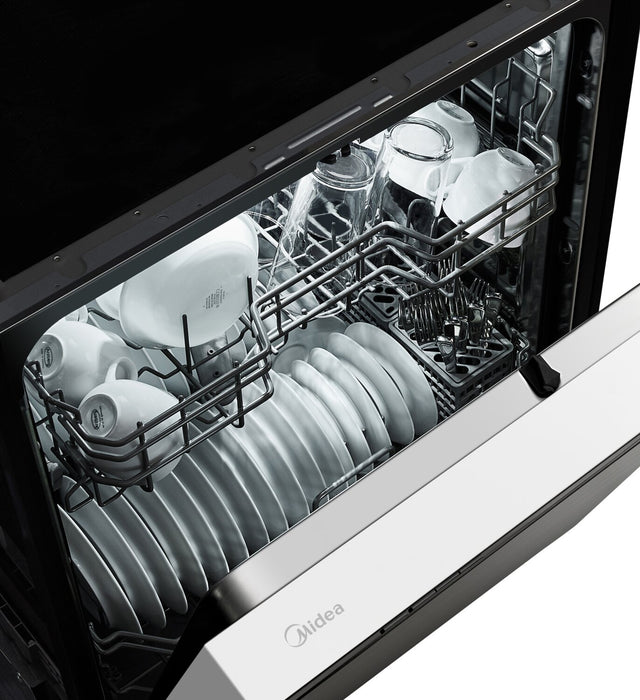 Lave-vaisselle Midea de 24 po avec commandes à l’avant et éclairage intérieur - MDF24P2BWW