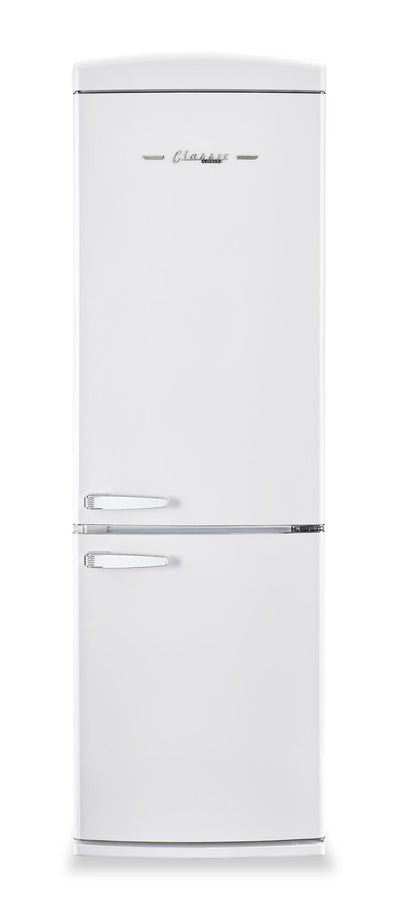 Classic Retro by Unique 24" 12 Cu. Ft. Bottom-Freezer Refrigerator - Marshmallow White - UGP-340L W AC | Réfrigérateur Classic Rétro par Unique de 24 po et de 12 pi3 à congélateur inférieur - blanc guimauve - UGP-340L W AC | U340LWAC