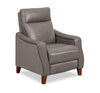 Fauteuil à inclinaison par poussée Natalie de 32,5 po en cuir véritable de qualité supérieure avec pattes en bois - gris