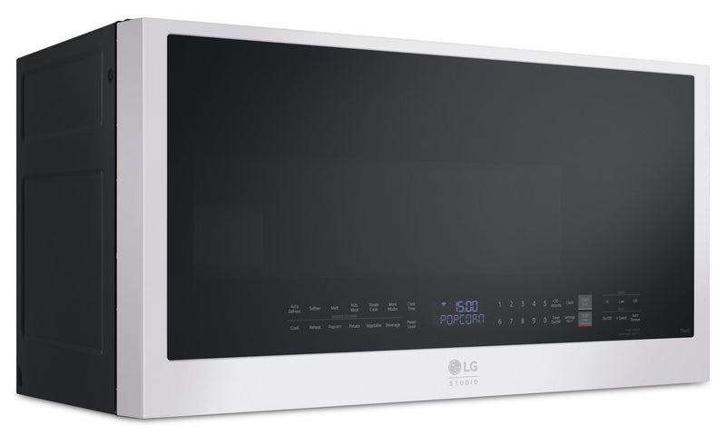 Four à micro-ondes à hotte intégrée intelligent LG de 2 pi3 avec intérieur muni du revêtement EasyCleanMC - essence blanche - MVES2033N