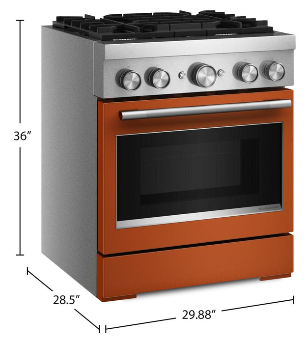 Cuisinière hybride KitchenAid de 4,1 pi3 avec mode de friture à air sans préchauffage - orange brûlée - KFDS930SSC