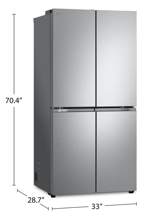 Réfrigérateur LG de 18,6 pi³ et de 33 po de profondeur comptoir à 4 portes françaises - acier inoxydable - LF19C8200S