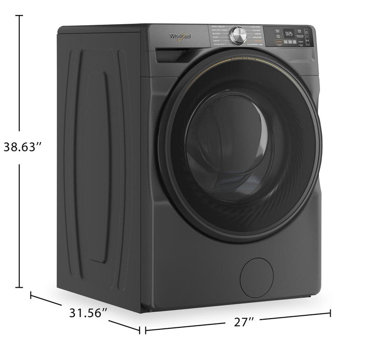 Laveuse intelligente Whirlpool à chargement frontal de 5,2 pi³ avec système de ventilation FreshFlowMC - noir volcan - WFW5720RU