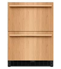 Réfrigérateur à deux tiroirs sous le comptoir KitchenAid de 24 po et 4,4 pi³ – prêt pour panneau personnalisable – KURT524SPA