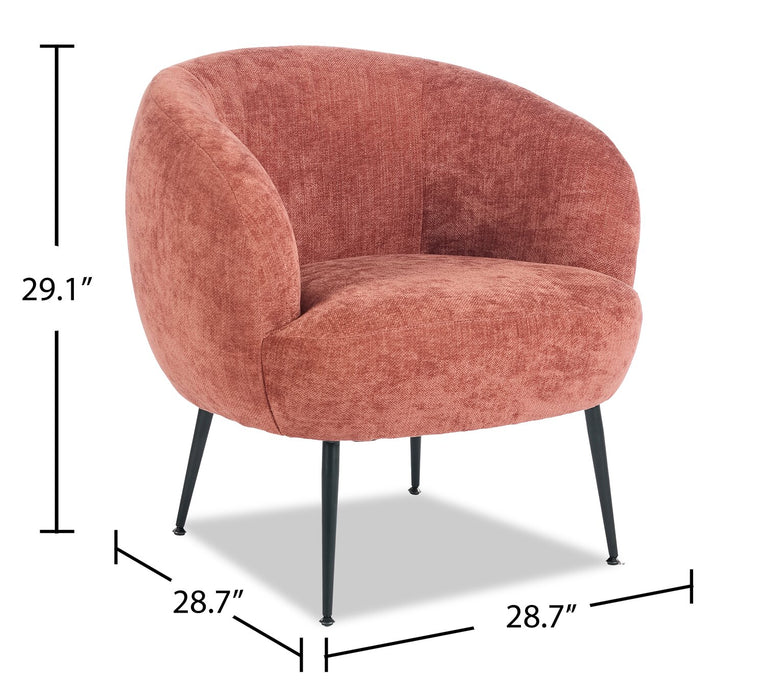 Fauteuil d’appoint Nova de 28,7 po en tissu bouclé - orange