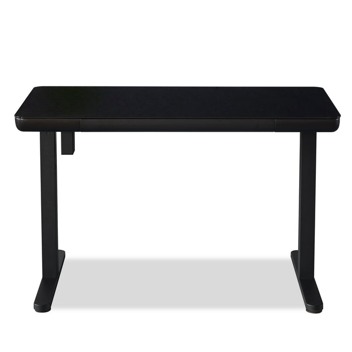 Bureau Metro de 47,24 po à hauteur réglable avec rangement et ports USB - noir