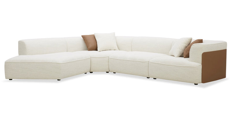 Sofa sectionnel de gauche Tribeca 4 pièces - perle
