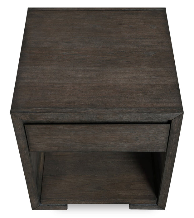 Table de bout Zelda de 24 po avec rangement et tablette - moka chaud