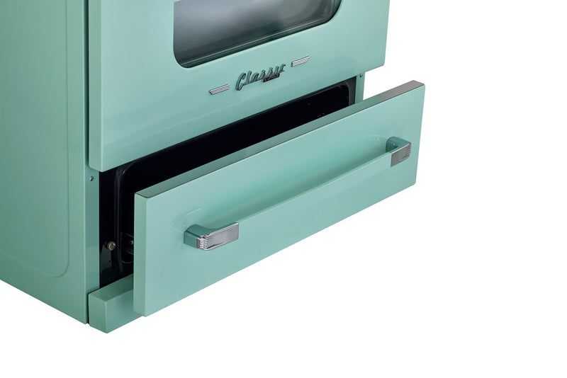 Cuisinière à induction Classic Rétro par Unique de 30 po et de 3,9 pi3 - turquoise brume marine - UNQ-30CR IC T