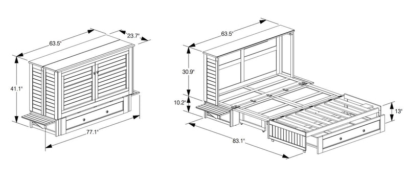 Armoire-lit Parker - Brun