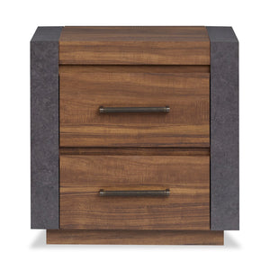 Table de nuit Dante de 24 po (L) x 24,3 po (H) à 2 tiroirs - brune