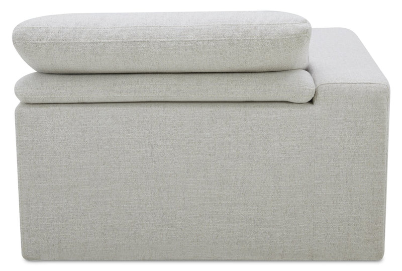 Fauteuil de gauche à inclinaison électrique modulaire Sky de 45,75 po en tissu avec coussins en duvet et plumes - blé Nathan