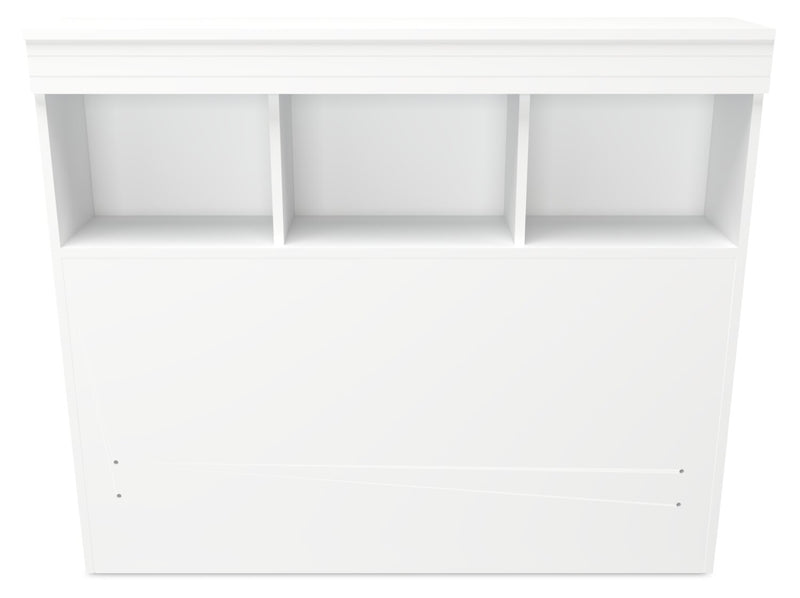 Ensemble lit matelot Riley 5 pièces avec tête de lit bibliothèque, commode et miroir, blanc - format lit simple