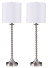 Ensemble 2 lampes de table de 30 po en nickel brossé