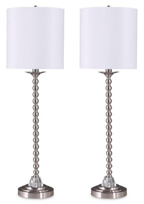 Ensemble 2 lampes de table de 30 po en nickel brossé