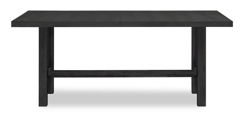Ensemble de salle à manger Emery 5 pièces en bois avec table, rallonge, 72 po à 96 po (L) et 4 chaises - noir et gris