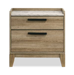 Table de nuit Sable de 24 po (L) x 24 po (H) à 2 tiroirs - brun clair