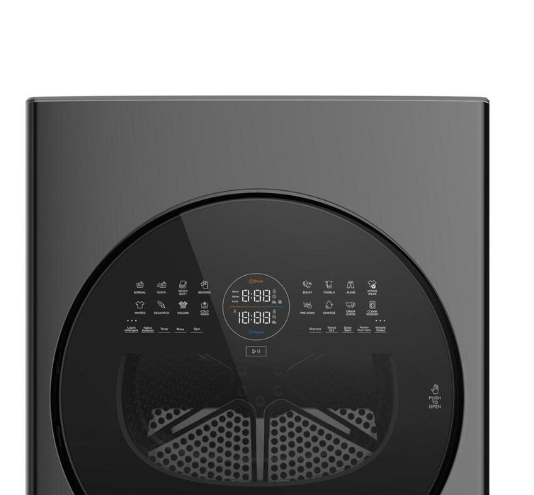 Laveuse de 3,2 pi3 et sécheuse électrique de 4,3 pi3 de Whirlpool - noires - YWFH5424SJ