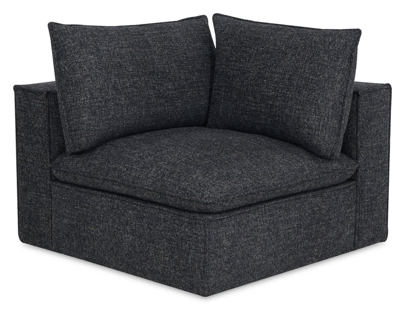 Sofa sectionnel modulaire Fusion 8 pièces en tissu de chenille gris anthracite avec coussins de dossier amovibles en duvet et plumes
