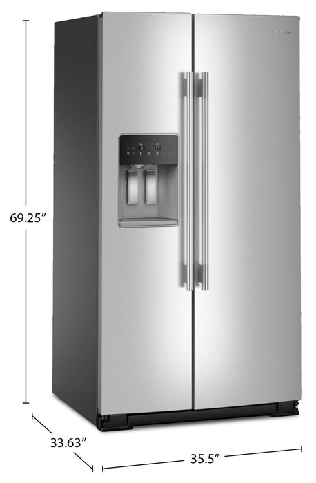 Réfrigérateur KitchenAid de 29 pi3 et de 36 po - acier inoxydable résistant aux traces de doigts - KRSF536RPS 