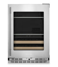  Refroidisseur à boissons KitchenAid de 24 po avec grilles à devant en bois -  acier inoxydable PrintShieldMC - KUBR524SPS