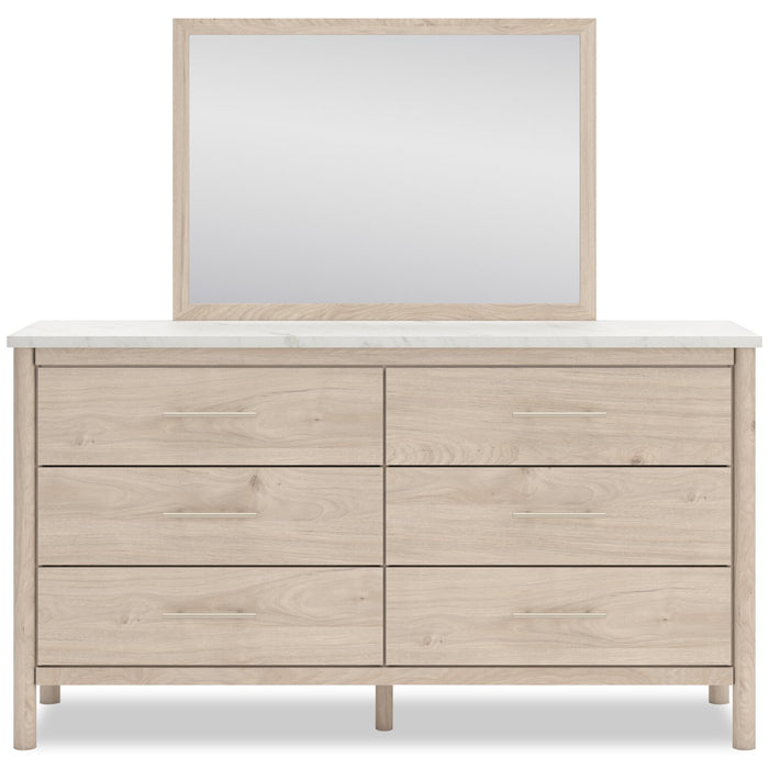 Miroir de commode de chambre à coucher Jolie, à fixer au meuble ou à suspendre au mur - naturel