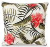 Coussin décoratif orné d’hibiscus pour l’intérieur et l’extérieur - corail et vert
