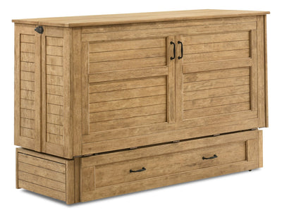 Parker Cabinet Bed with Memory Foam Mattress, Brown - Queen Size | Armoire-lit Parker avec matelas en mousse à mémoire de forme, brune - format grand lit