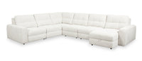  Sofa sectionnel modulaire à coulissement et inclinaison électriques de droite Elevate de Scott Living 6 pièces en tissu de chenille - beige