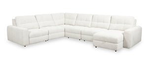 Sofa sectionnel modulaire à coulissement et inclinaison électriques de droite Elevate de Scott Living 6 pièces en tissu de chenille - beige