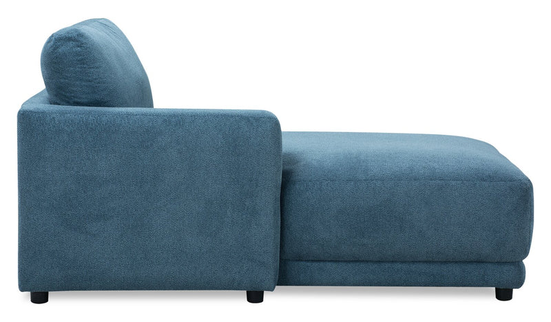 Fauteuil modulaire de gauche Voyage en tissu avec coussins de dossier amovibles - bleu