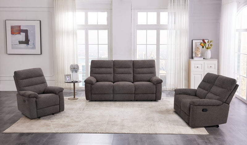 Sofa inclinable Jasper de 81 po en tissu de chenille - brun