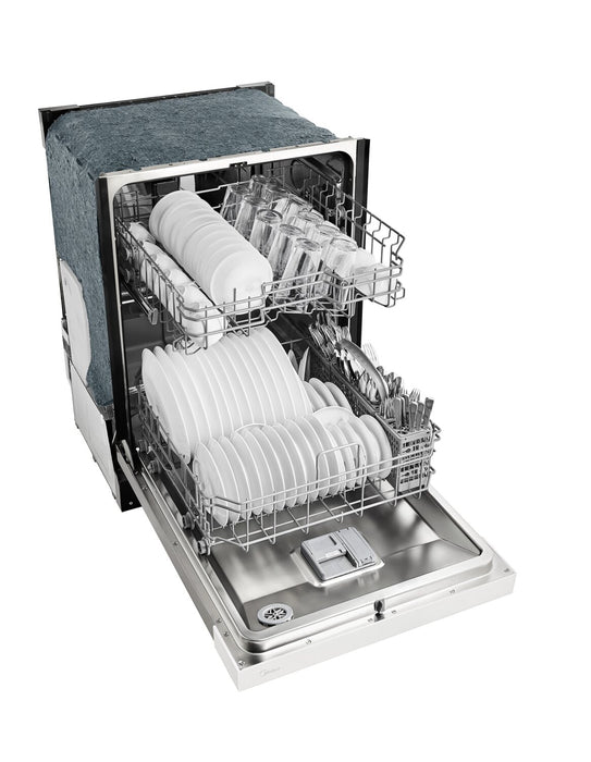 Lave-vaisselle Midea de 24 po avec commandes à l’avant et éclairage intérieur - MDF24P2BWW