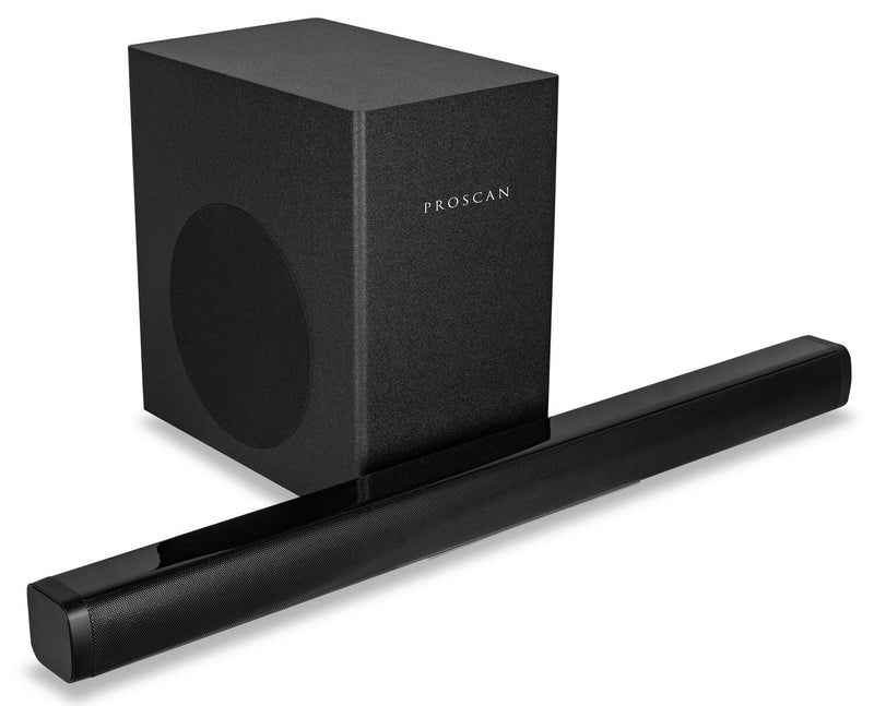 Barre de son Proscan à 2.1 canaux avec Bluetooth et caisson d’extrêmes graves sans fil (PSB446)