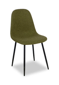  Chaise de salle à manger Joss en tissu de polyester et en métal - verte