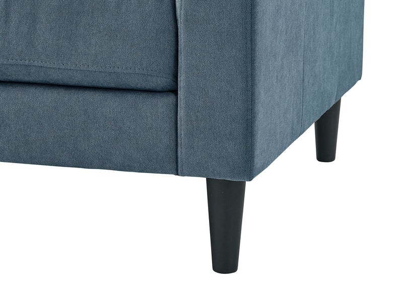 Causeuse Metro de 57 po en tissu avec coussins de siège capitonnés et coussins de dossier réversibles - bleu denim