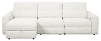  Sofa sectionnel modulaire à coulissement et inclinaison électriques de gauche Elevate de Scott Living 3 pièces en tissu de chenille - beige