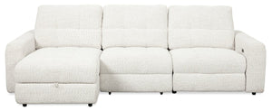 Sofa sectionnel modulaire à coulissement et inclinaison électriques de gauche Elevate de Scott Living 3 pièces en tissu de chenille - beige