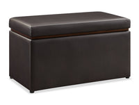 Pouf de rangement Edmonton de 32 po en similicuir - espresso