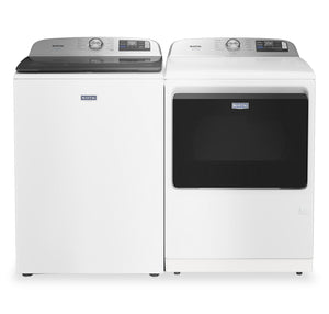 Laveuse à chargement par le haut de 6,0 pi³ et sécheuse à gaz de 7,4 pi³ Animal Pet Pro de Maytag - blanches 