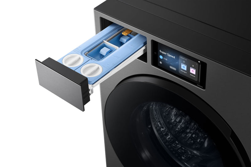 Laveuse Bespoke de Samsung à chargement frontal de 6,1 pi3 avec détecteur de tissu par IA - acier foncé - WF90F53ADSA5