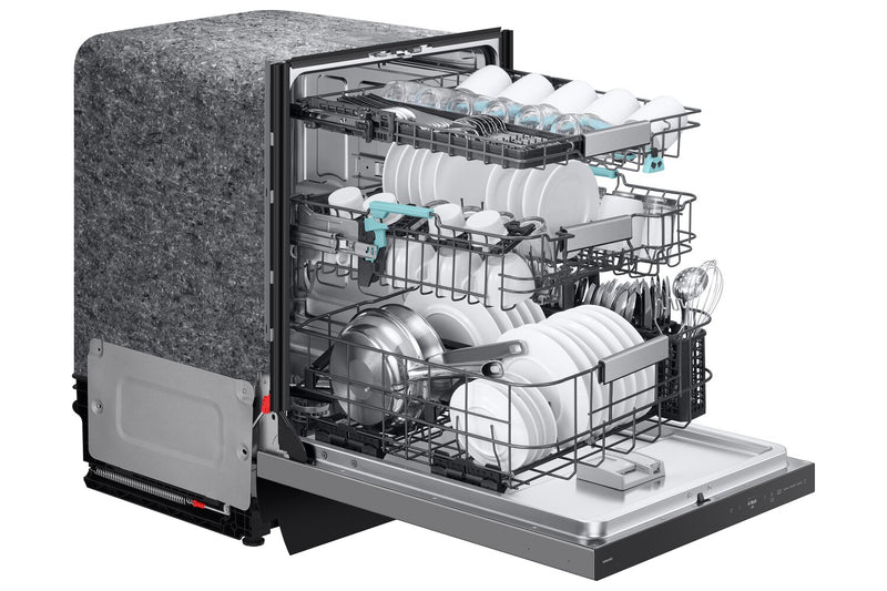 Lave-vaisselle Samsung de 24 po et de 38 dBA avec commandes sur le dessus, nettoyage avec IA et 3e panier - DW90F89P0USRAA