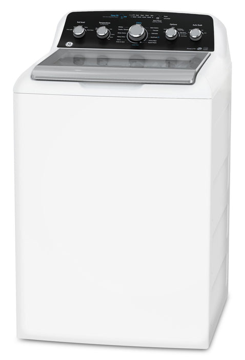 Laveuse à chargement par le haut 4,9 pi3 et sécheuse à gaz 7,2 pi3 de GE avec cycle SaniFresh