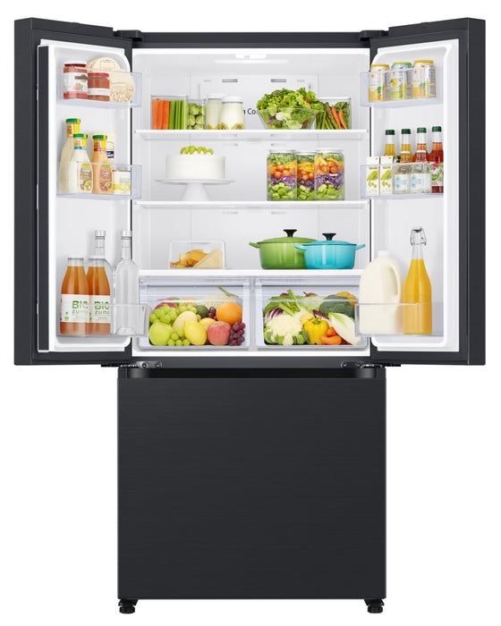 Réfrigérateur Samsung de 17,5 pi³ et de 33 po à portes françaises de profondeur Comptoir - noir caviar matté - RF18A5101MT/AA