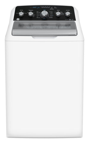 Laveuse GE à chargement par le haut de 4,9 pi³ avec agitateur - blanche - GTW491BMRWS