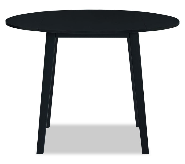 Ensemble de salle à manger Bryn 3 pièces avec table ronde de 42 po à abattant et 2 chaises en tissu  - noire