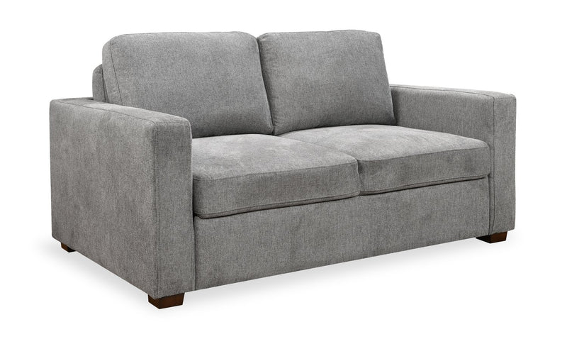 Sofa-lit Drift de 66,5 po en tissu d’apparence lin avec accoudoirs rectilignes - gris