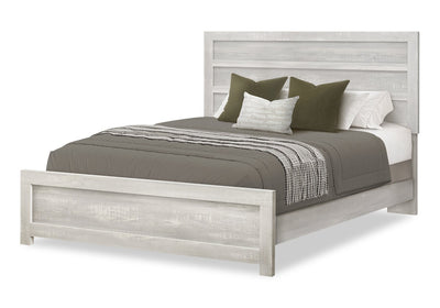 Aspen Panel Bed with Headboard & Frame, Grey - Queen Size | Lit à panneaux Aspen avec tête de lit et cadre de lit, gris - format grand lit